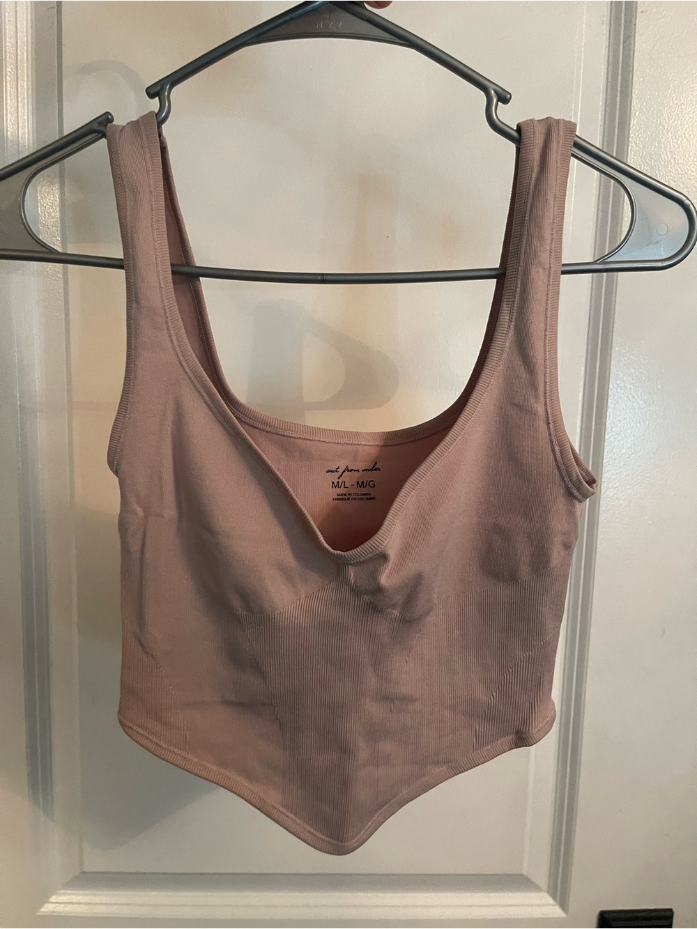 Urban Outfitters Scoop Neck Cropped Tank - Mauve